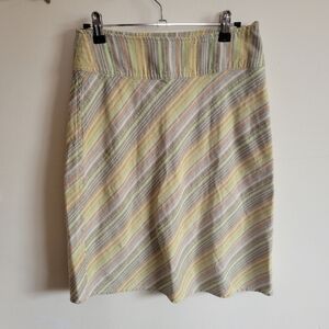 Indigenous Handwoven Organic Cotton Knee Length Skirt Stripes XS Extra Small